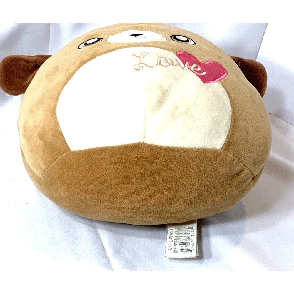 Squishmallow Duffy Love Puppy Dog 9 inch Brown Kellytoy Valentine Heart‎ 2017